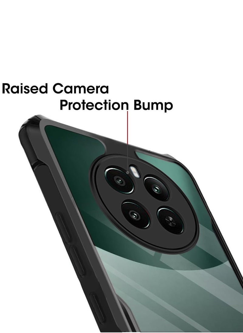 دبليو تيك Realme 12+ / 12 Plus 5G 2024 / Realme 13 4G 2024 / Narzo 70 Pro 5G 2024 غطاء حماية نحيف من السيليكون الهجين مع مصدات درع مرتفعة - أسود  - Image 5