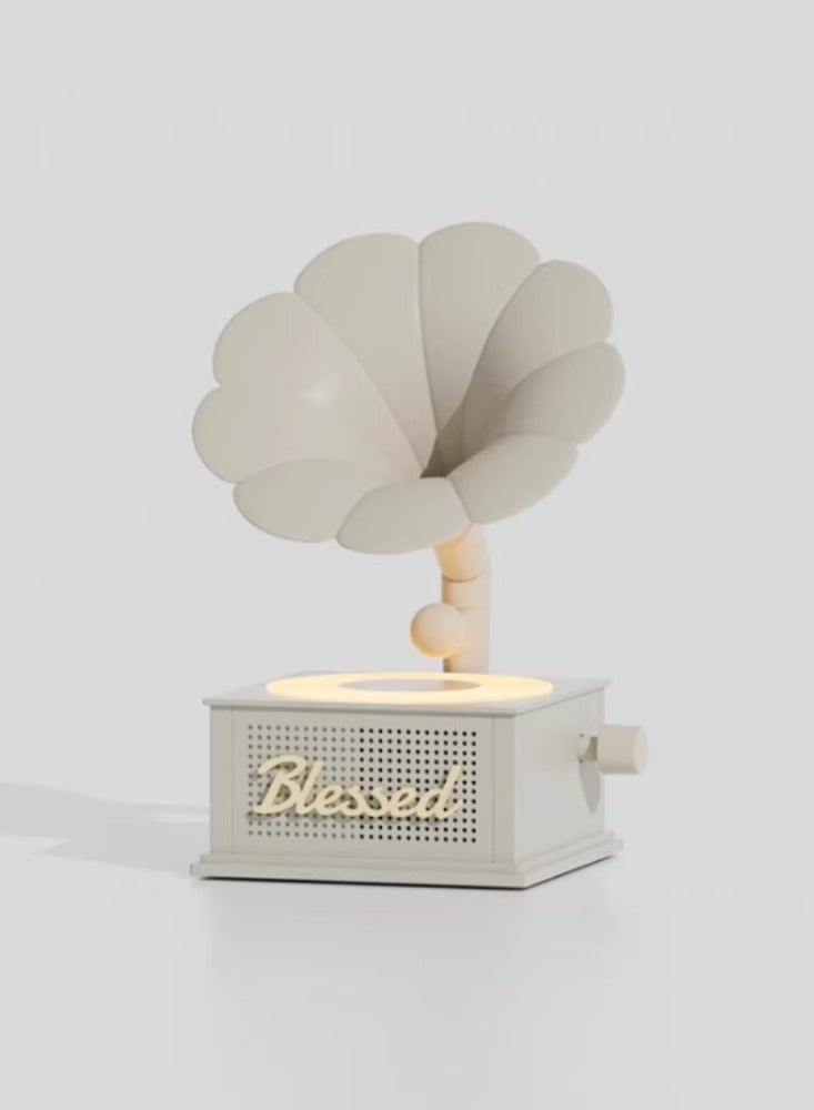 Retro Phonograph Bluetooth Speaker, Creative High-end Speaker, Moonlight White - Image 1