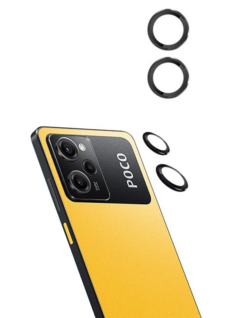 Xiaomi POCO X5 Pro Camera Lens Protector Cover Case 9H Tempered Glass Metal Individual Ring Cover, HD Clear, 2-Pack - Image 3