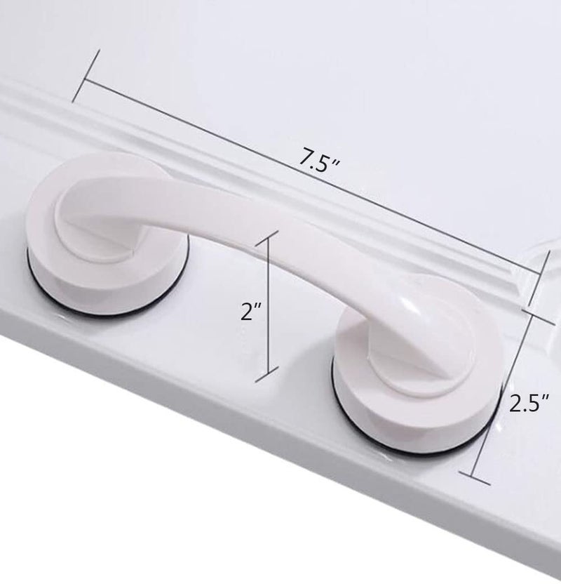 WANLIAN Powerful Suction Cup Glass Mirror Door Handle, Refrigerator Drawer Bathroom Suction Cup Wall handrail, Bathtub Shower Handle Kitchen Drawer Cabinet Handle Suction Cup (White) - Image 2