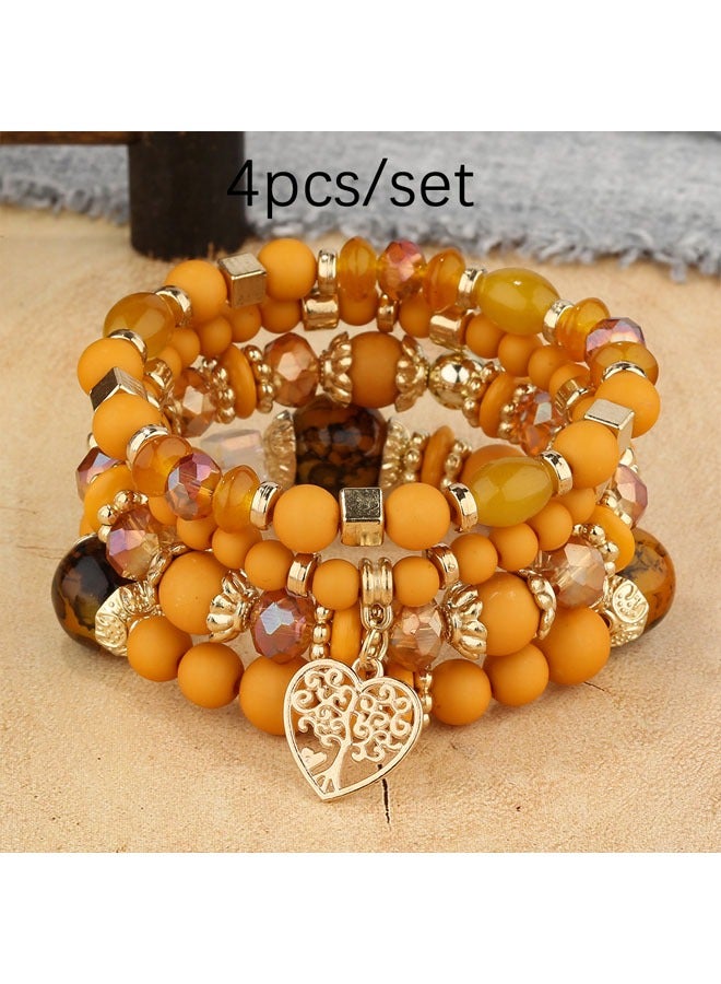 Zeemey Glamorous Yellow Beaded Stretch Bangle - Adjustable Fit for Womens Special Occasions - Dazzling Accessories for Holiday, Birthday, Prom & More - Image 2