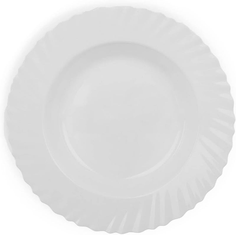 Mintra Office Mintra Home Curly Collection 9in Deep Plate  6pk White - Image 4