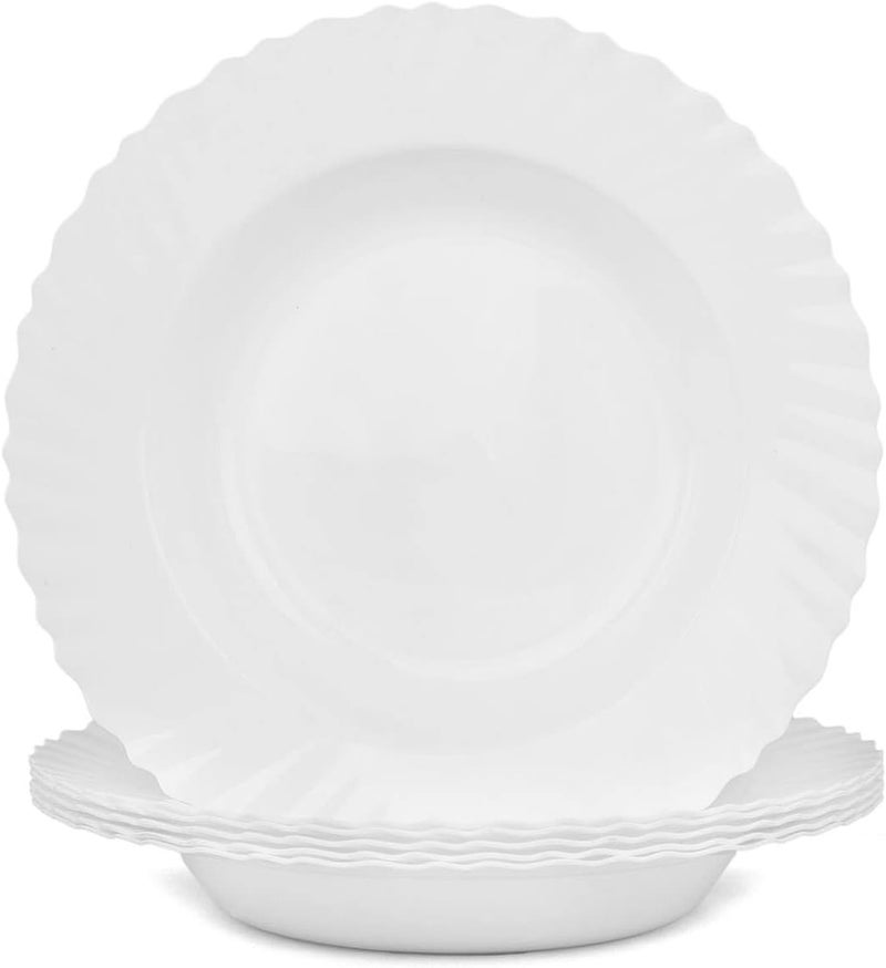 Mintra Office Mintra Home Curly Collection 9in Deep Plate  6pk White - Image 1