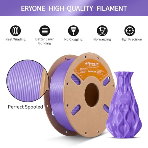 ERYONE PLA Filament 3D Printer PLA Filament 1.75mm +/- 0.03mm, PLA Filament 1KG Cardboard Spool(2.2LBS), Lavender - Image 4