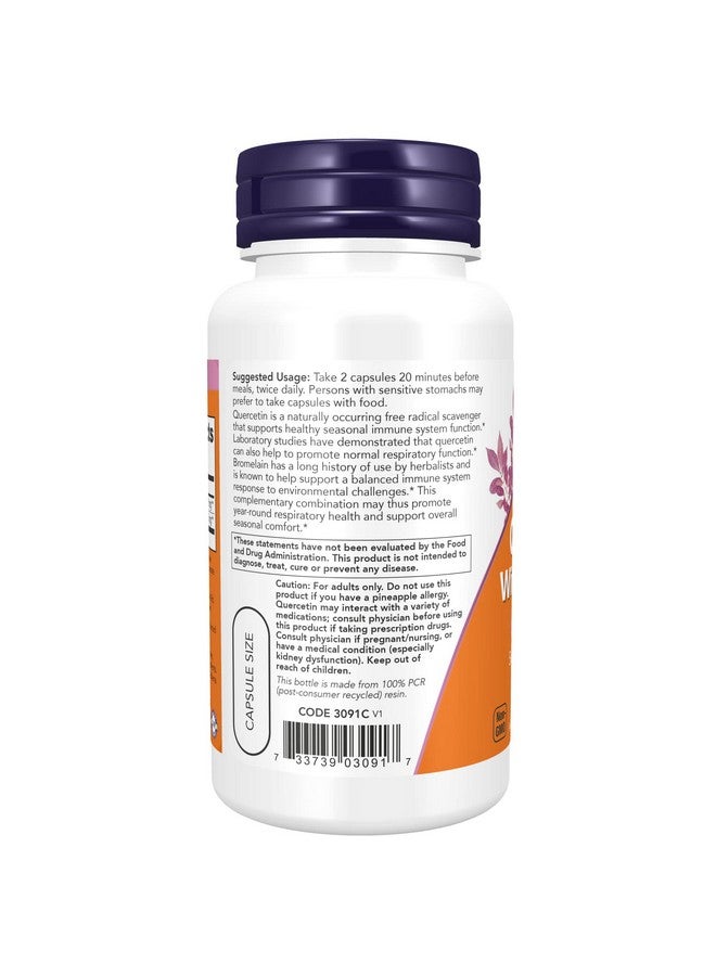 now Supplements Quercetin With Bromelain Balanced Immune System* 60 Veg Capsules - Image 3