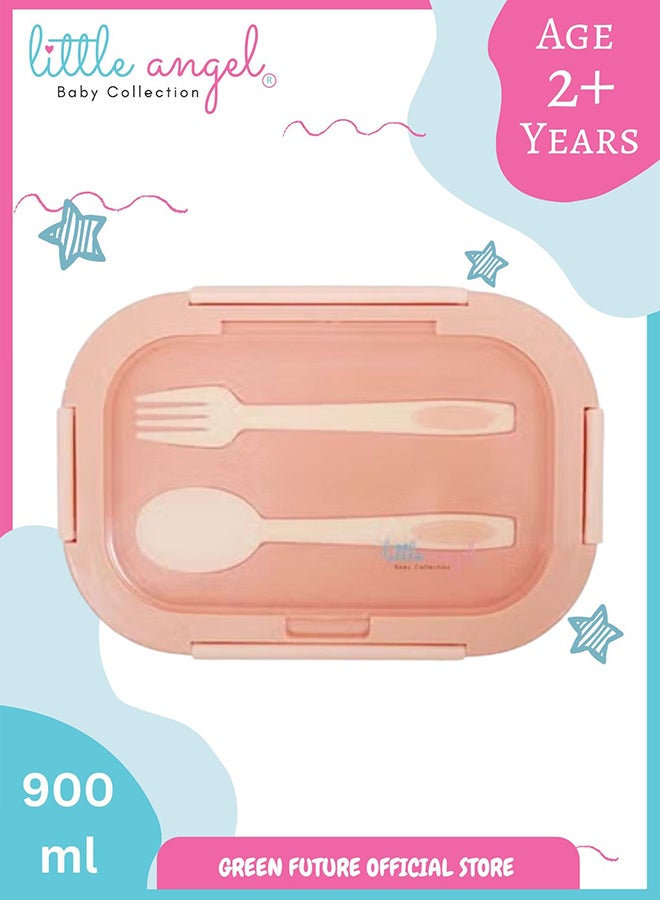 Little Angel Kids Lunch Box Set with Spoon & Fork – Leakproof Food Storage, BPA-Free, Perfect for School & Travel - Image 1