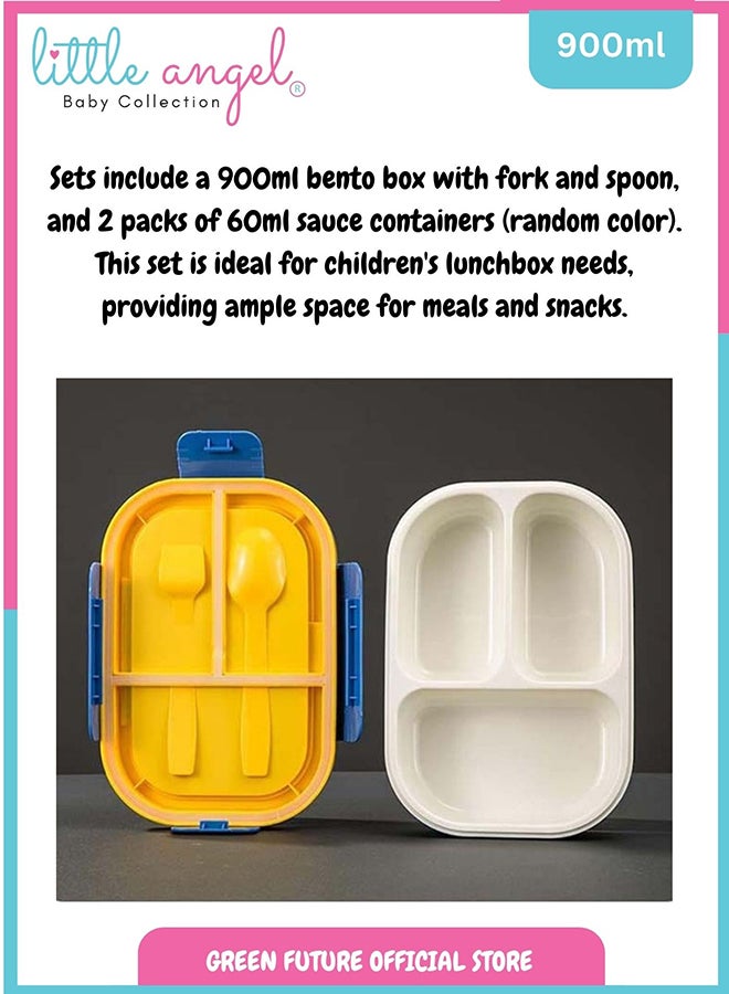 Little Angel Kids Lunch Box Set with Spoon & Fork – Leakproof Food Storage, BPA-Free, Perfect for School & Travel - Image 4