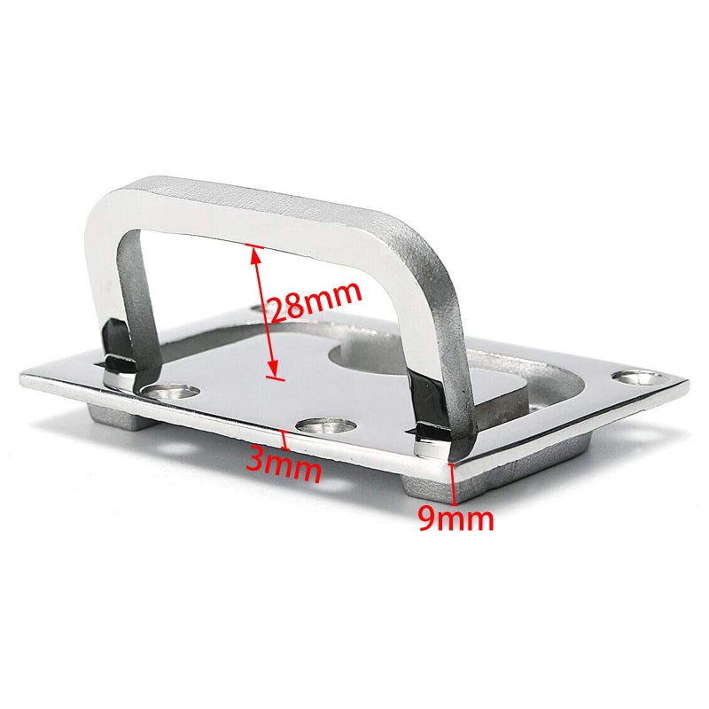 ISURE MARINE ISURE MARINE 2pcs Marine Stainless Steel Flush Fitting Lifting Pull. Hatch Lift Ring Handle with Screws  - Image 2