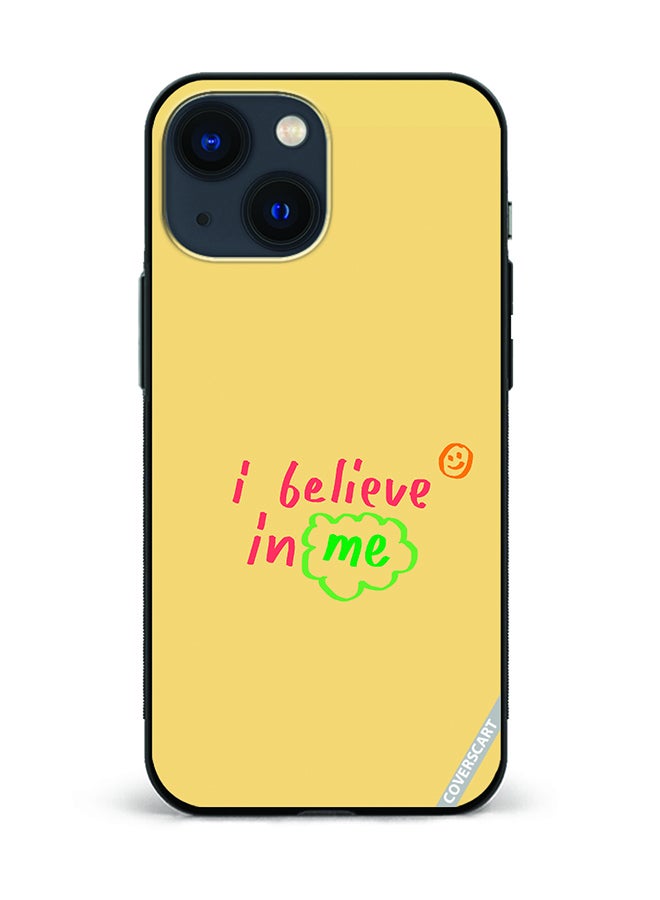 COVERSCART Protective Case Cover For Apple iPhone 13 Mini I Believe In Me Design Yellow