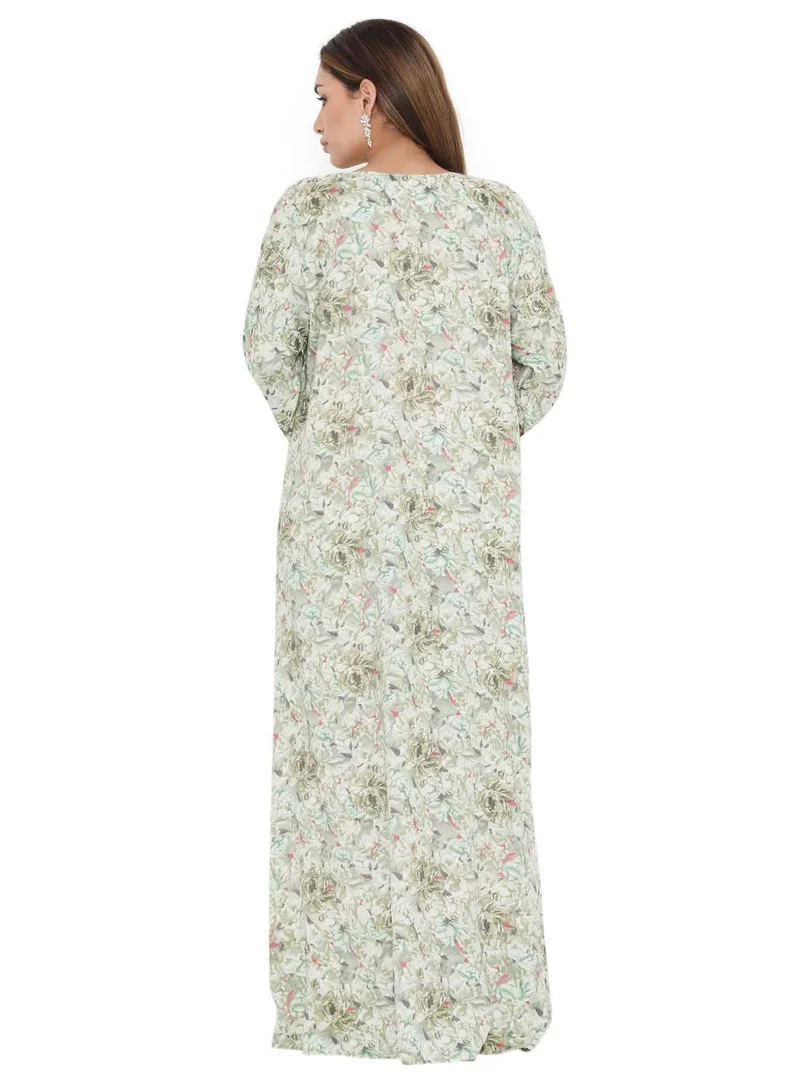 هانا آند سارا HIGH QUALITY VISCOSE JALBIYA WITH MULTICOLOR THICK THREAD EMBROIDERY ARABIC KAFTAN JALABIYA DRESS