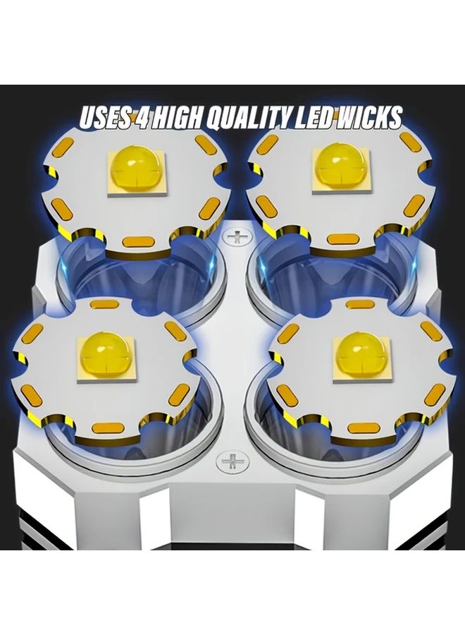 2pcs LED Handheld Flashlight Rechargeable Camping Work Light With 4 Beads And COB Side Lights - Image 3