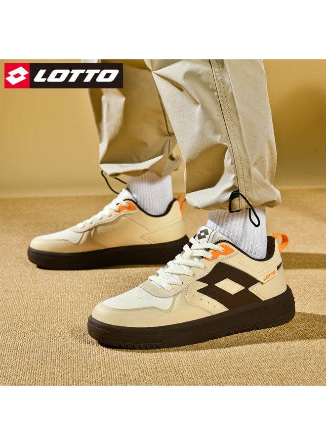 Lotto Men's Casual Shoes Spring Leather Sports Sneakers White Versatile Shoes J8799 Light Oatmeal Size 42 - Image 4