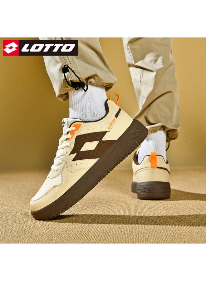 Lotto Men's Casual Shoes Spring Leather Sports Sneakers White Versatile Shoes J8799 Light Oatmeal Size 42 - Image 2