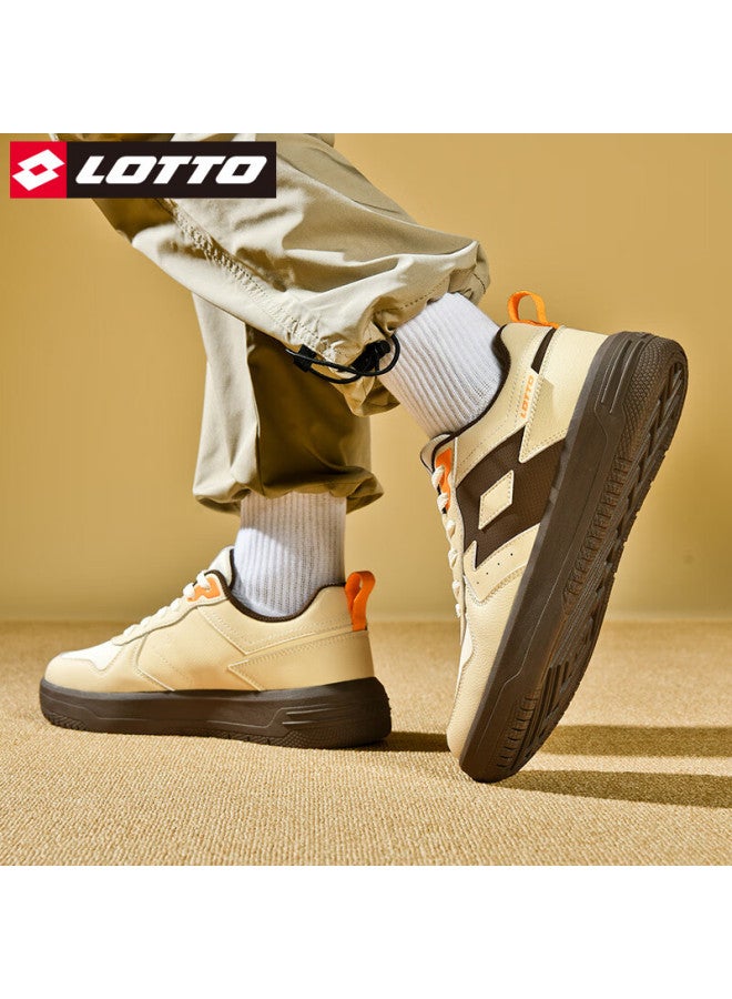 Lotto Men's Casual Shoes Spring Leather Sports Sneakers White Versatile Shoes J8799 Light Oatmeal Size 42 - Image 5