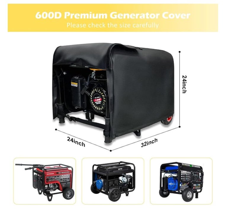 Joroamp Generator Covers for Outside, 32×24×24 in Portable Waterproof 600D for Westinghouse, Champion, Predator Generator Shed, Universal 5000-10000 Watt Generators Tent - Image 2