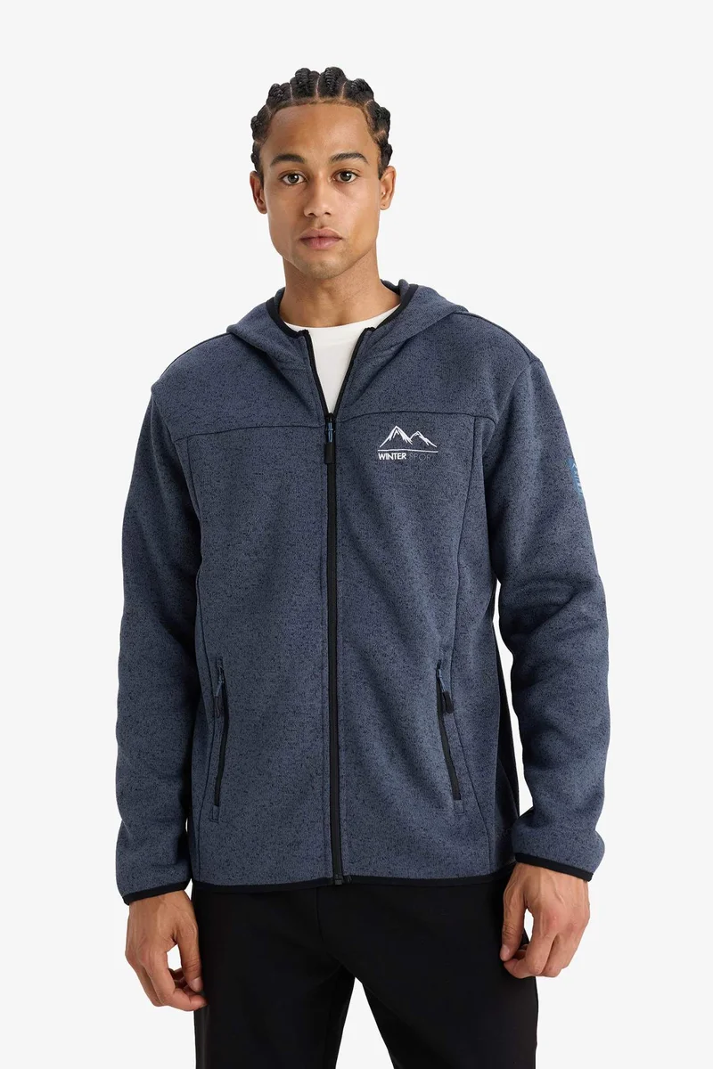 Defacto  Standard Fit Zippered Fleece Soft Lining Cardigan for Men | Best Price UAE