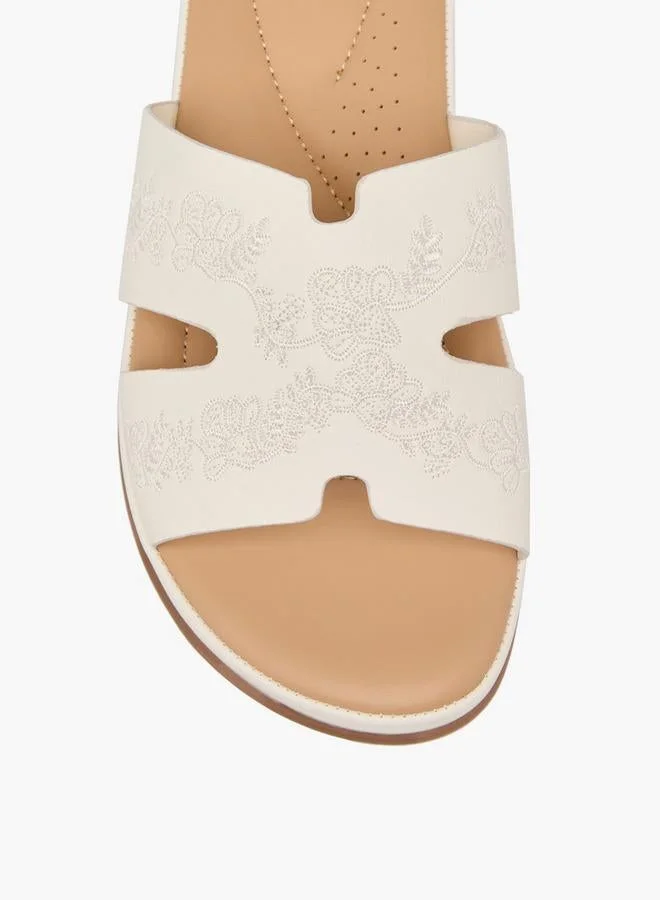 Le Confort BEIGE Women Embroidered Comfort Sandals for Women | Best Price UAE