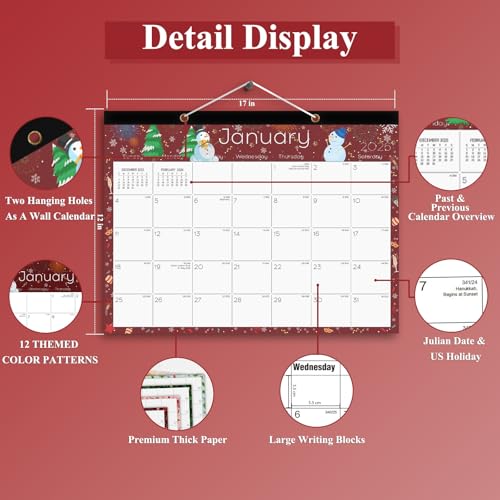 Ymumuda Desk Calendar 2026-2027 Wall Calendar 2 in 1, Monthly Desk Calendar 2026 from JAN.2026 to JUN.2027, 18-Month, Large 12"×17", Waterproof Cover, Hanging Rope, Home/office/School Planners - Image 3