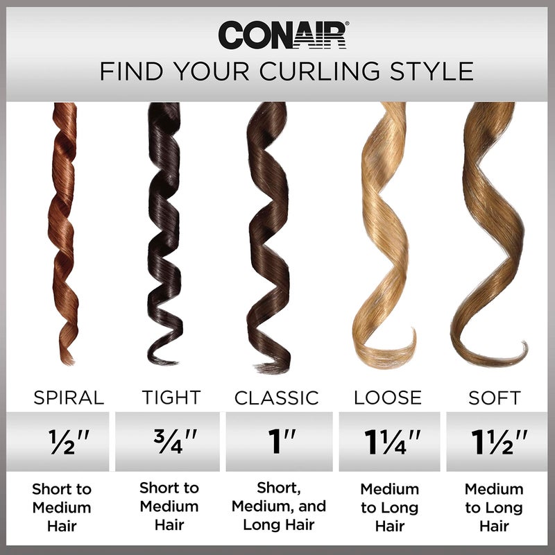 Conair Instant Heat Spiral 3/4-Inch Curling Iron, spiral guide on barrel to help achieve spiral curls â€“ for use on short to medium hair - Image 2
