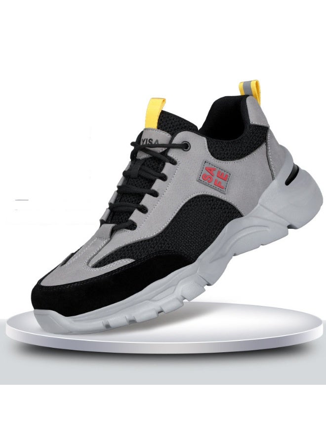 NIBEMINENT Fashion Wear-resistant Safety Shoes Men's Package Steel Head Anti-smash Anti-puncture Safety Protection Work Shoes - Image 1