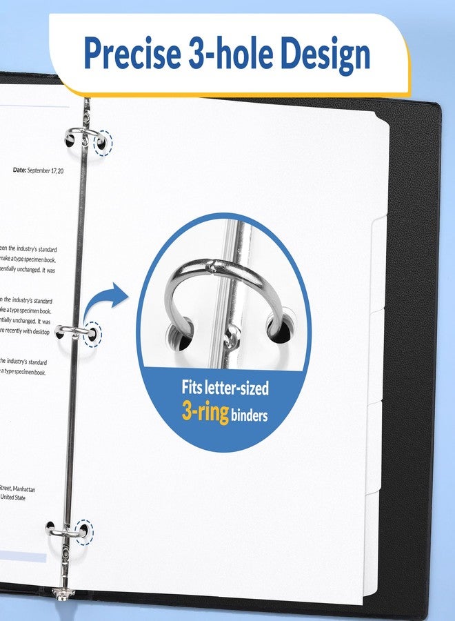 SUNEE Binder Dividers with Tabs for 3 Ring Binder, 8.5 x 11 Paper White Binder Dividers Blank with 5 Tabs, 20 Sets Page Dividers for School, Office and Home, 100 Dividers - Image 3