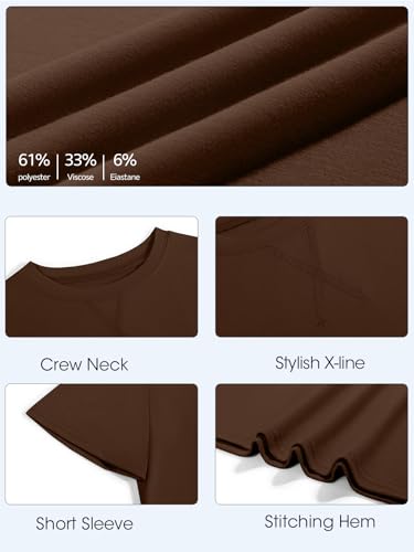 Haloumoning Boys T Shirts Kids Summer Crewneck Short Sleeve Tshirts Fashion Casual Tees 5-14 Years, Brown, 7-8 Years - Image 5