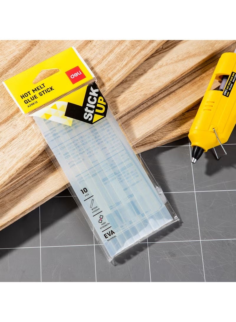 Deli 10 قطعة من عصي الغراء الساخن الرقيق، 7 مم شفاف - Image 2