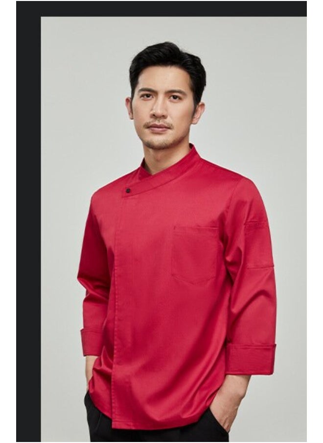 NIBEMINENT Professional Chef Work Clothes Catering Cooking Clothes Tops Restaurant Uniform Kitchen Shirt Hotel Cook Jacket Waiter Overalls  - Image 1