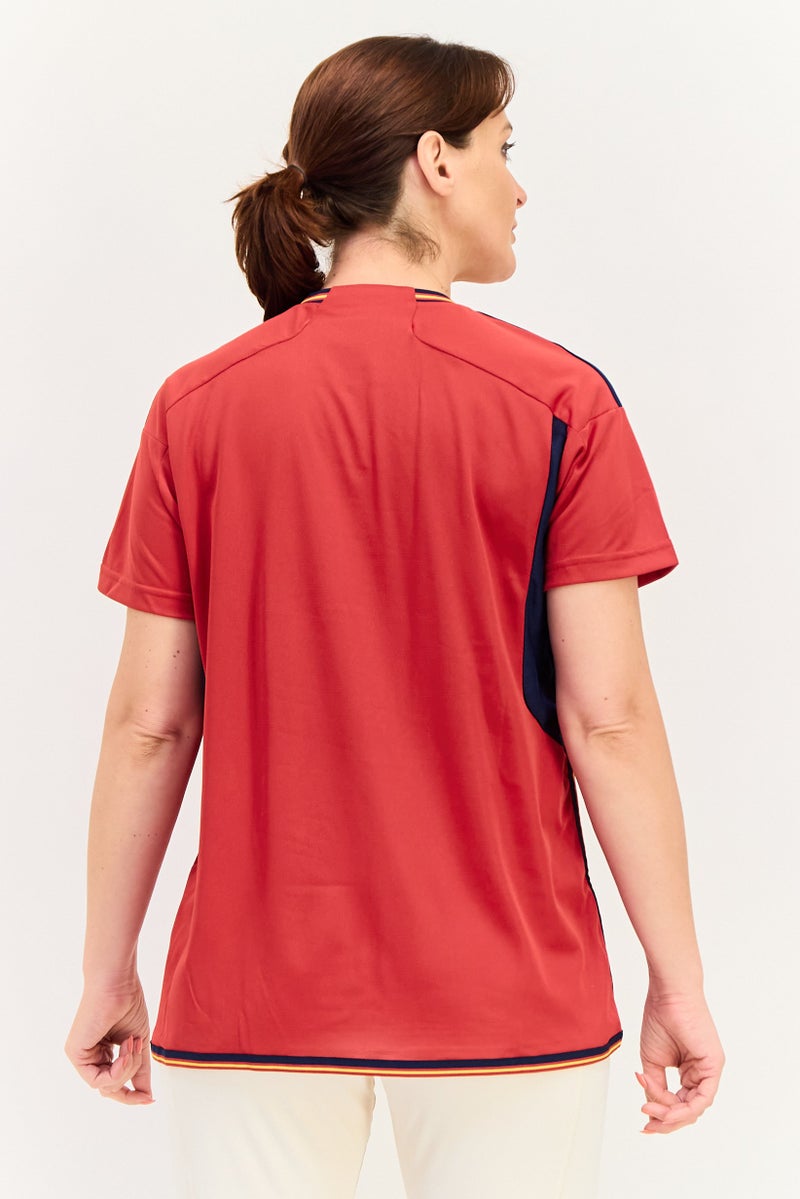 Adidas Women Sportswear Fit Short Sleeve Training Shirt, Red - Image 3