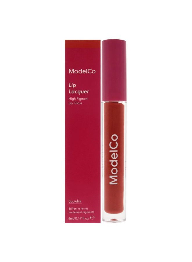 ModelCo Lip Lacquer - High-Pigment, Long-Wear Color - Non-Sticky, Comfortable Finish - Instantly Plumps Lips - Provides All-Day Moisture - Lips Feel Soft, Supple, And Kissable - Socialite - 0.17 Oz - Image 1