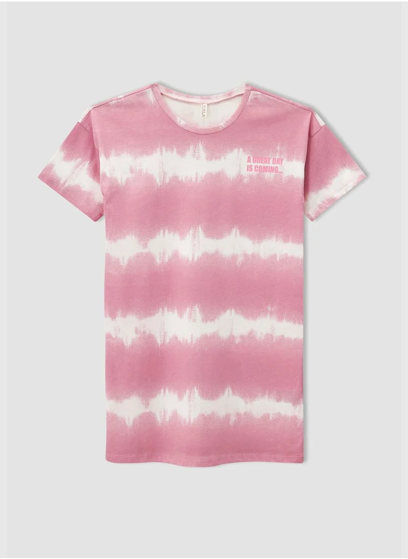 DeFacto Tie-Dye Print Short Sleeve T-Shirt Drees