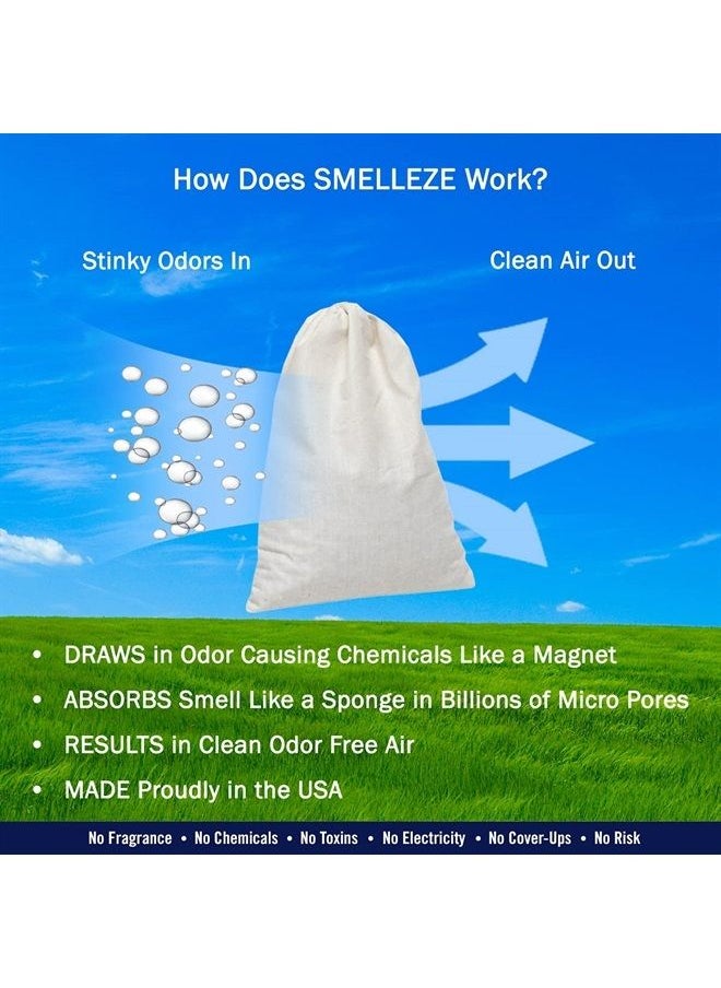 SMELLEZE - Reusable Chemical Odor Eliminator X Large Pouch: All-Natural Deodorizer Cleans Air in 150 Sq. Ft. Area - Image 1