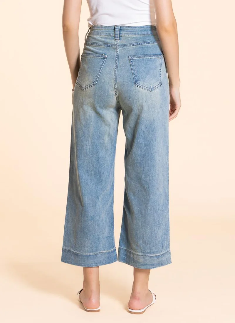 SHAPES CROPPED HIGH-WAIST JEANS