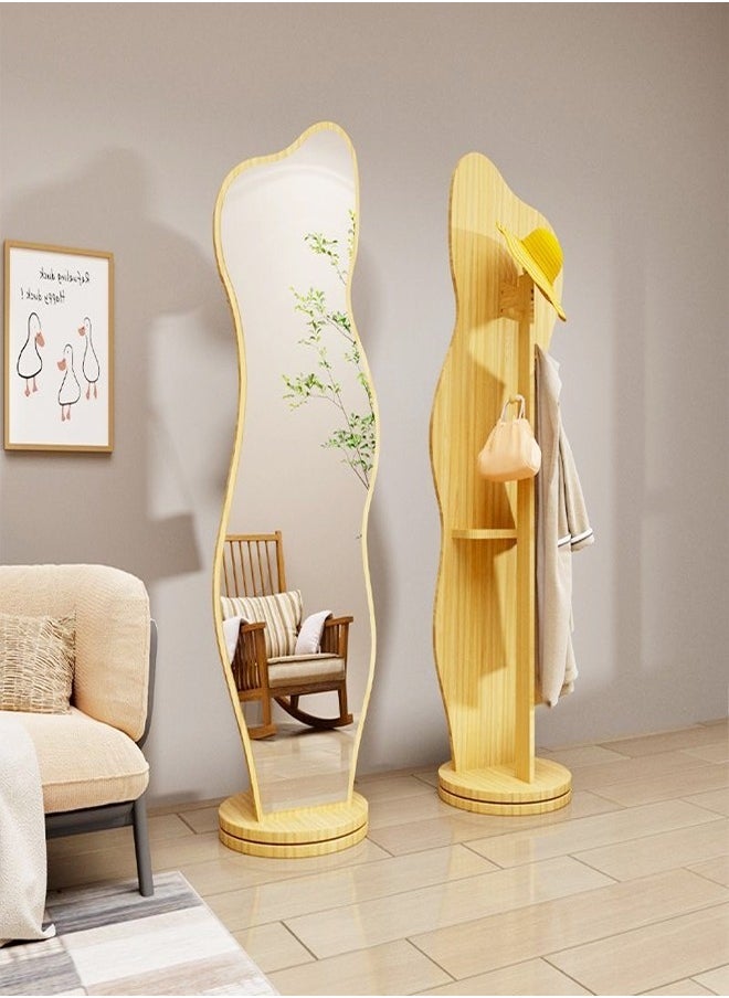 fashionhome Multifunctional Rotating Floor Full Length Body Dressing Mirror Bedroom Floor Stable Base Coat and Cap Storage Rack Bedroom Living Room Furniture 36x165 cm  - Image 2