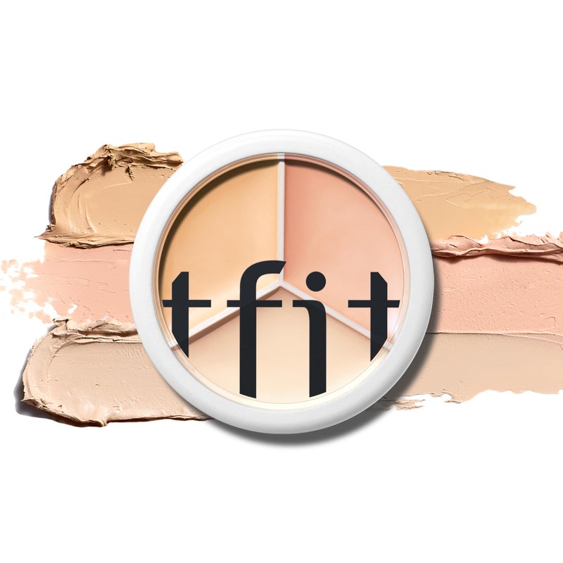 TFIT MultiUse Pot Concealer  Triple Palette  HighPigmented Full Coverage  CreaseProof  Korean Concealer for Dark Circles Redness  Blemishes 03 Cool 052 Oz