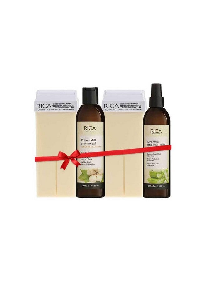 Rica طقم شمع روليكا الأبيض - (مجموعة من 2 عبوات شمع إعادة تعبئة، 1 جل قبل الشمع، 1 لوشن بعد الشمع) - Image 1