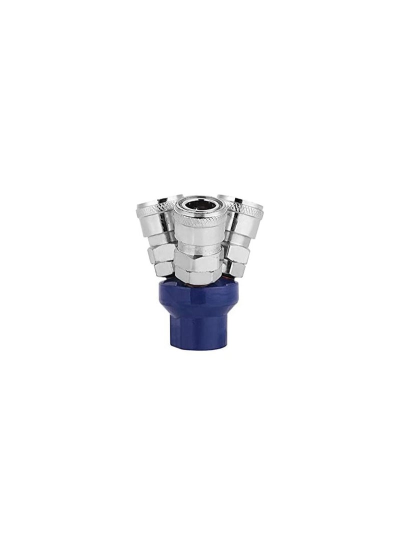 AQSON 3 Way, Quick Coupler Air Hose Connector Fittings 1/4" Female BSPT PICK - Silver, 3 Way Joint  - Image 1