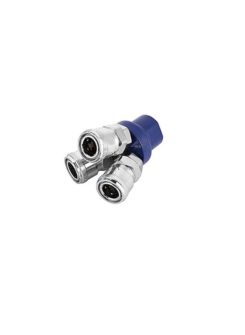 AQSON 3 Way, Quick Coupler Air Hose Connector Fittings 1/4" Female BSPT PICK - Silver, 3 Way Joint  - Image 3