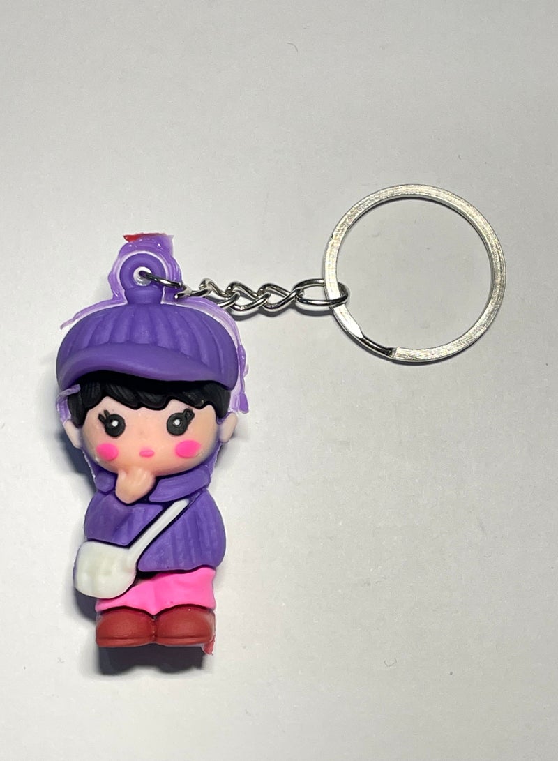 ميدالية مفاتيح كرتونية مميزة اكسسوار لطيف سلسلة مفاتيح أنمي بشخصية كرتونية مع شريط يتناسب مع السيارة والمحفظة والحقيبة هدية ابداعية لطيفة - Image 1