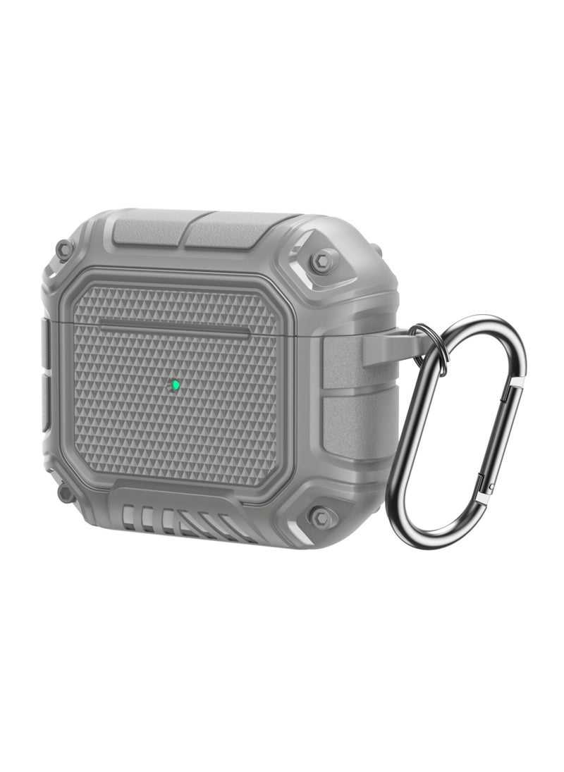 YONK - Compatible With Airpods Pro 2 Case Soft Silicone Skin Case Cover Shock Absorbing Protective Case With Keychain Front LED Visible Grey - Image 1