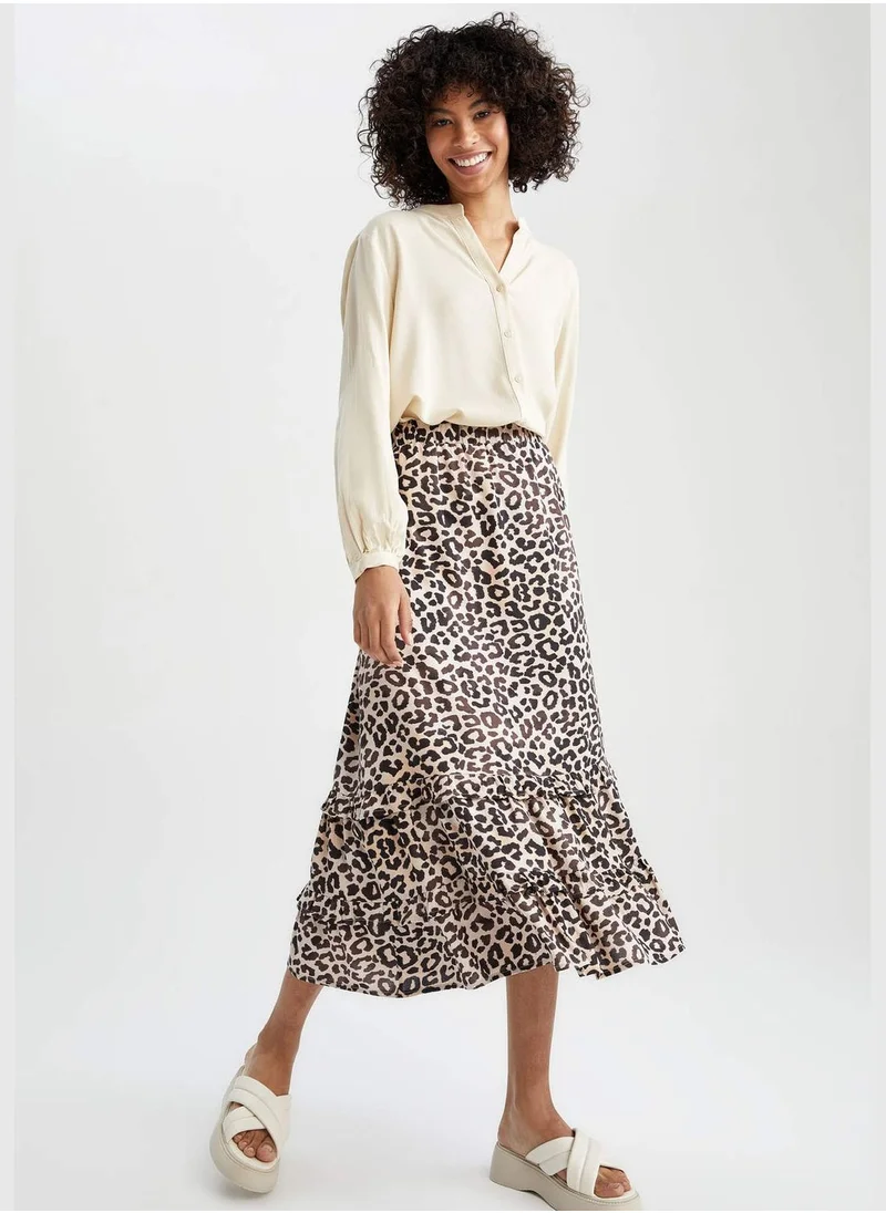 DeFacto Leopard Print Maxi Skirt