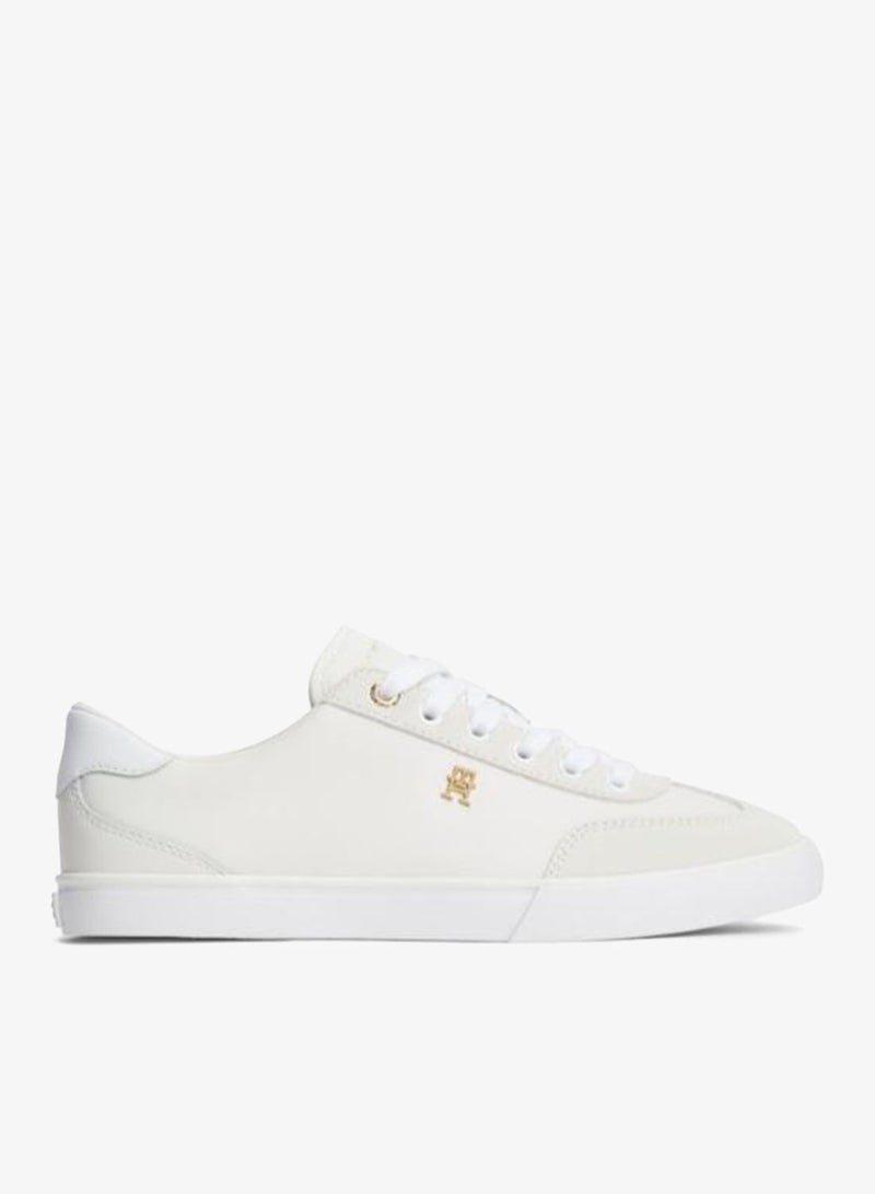 TOMMY HILFIGER Leather TH Monogram Vulcanised Trainers - Image 1