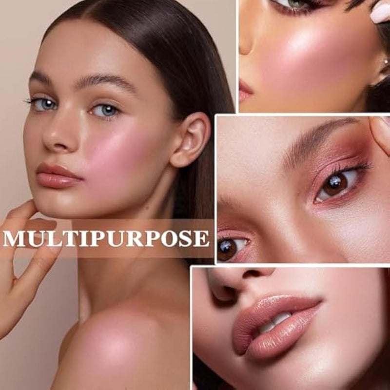 Cream Blush Stick, Multi-use Makeup Blush Stick for Cheeks Lips Eyes, Solid Moisturizer Makeup Natural Matte Finish Waterproof Long-Lasting (PINK COLOR) - Image 4