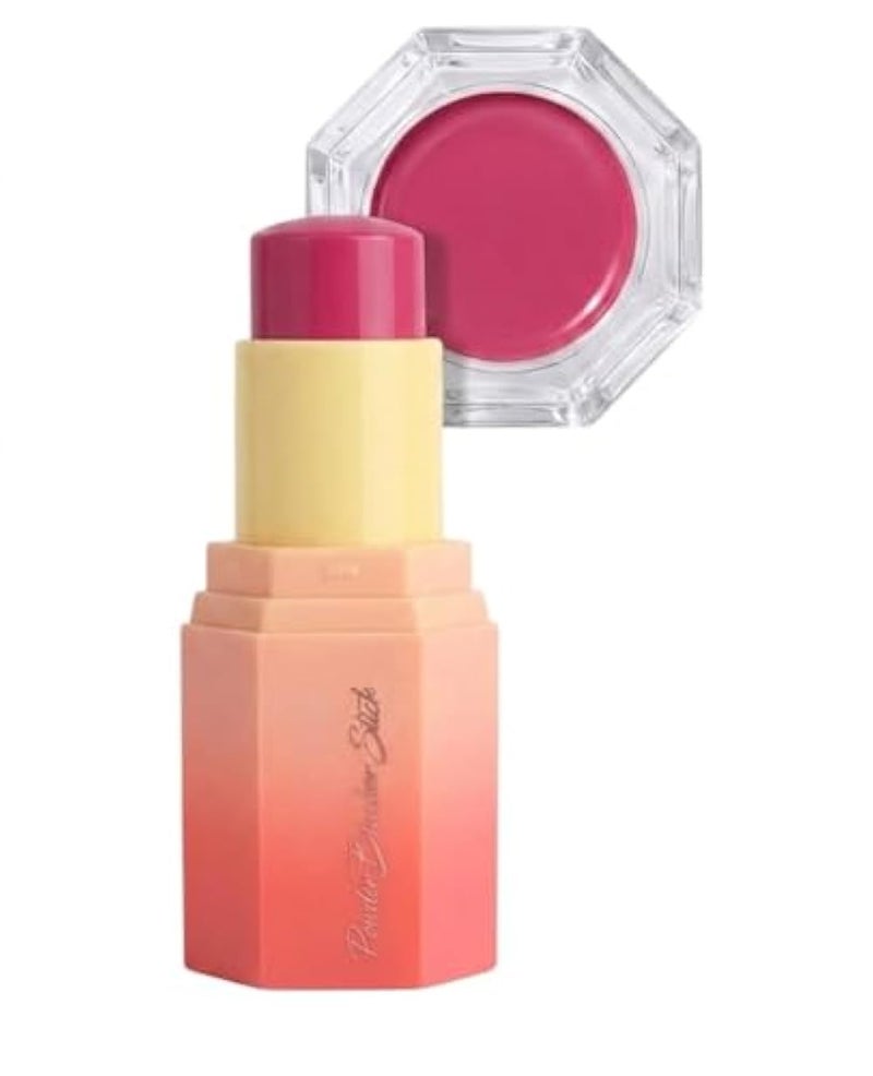 Cream Blush Stick, Multi-use Makeup Blush Stick for Cheeks Lips Eyes, Solid Moisturizer Makeup Natural Matte Finish Waterproof Long-Lasting (PINK COLOR) - Image 1