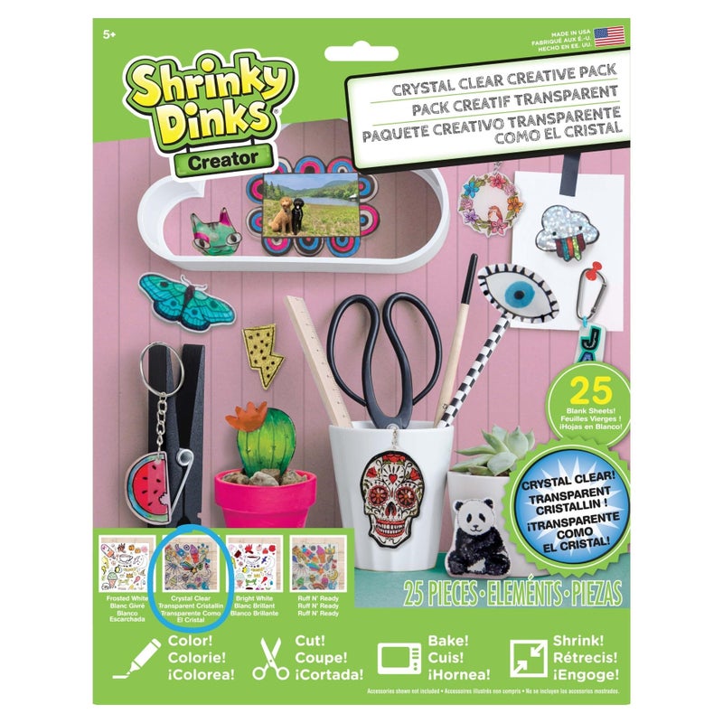 Just Play Shrinky Dinks Creative Pack, 25 Sheets Crystal Clear, Kids Art and Craft Activity Set, Kids Toys for Ages 6 Up - Image 5