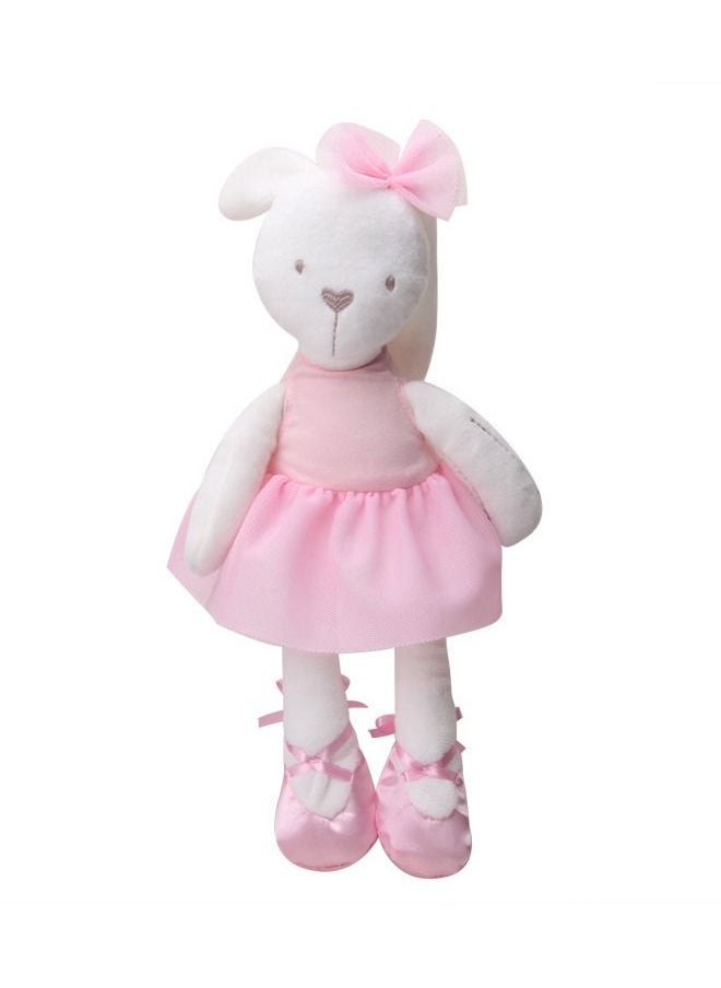 Dolls Plush Bunny Rabbit Soft Toys, Bunny Soft Plush Ballet Doll (Color : White/Pink)