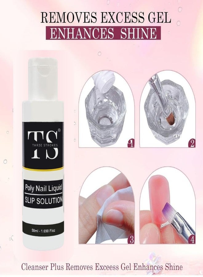 THR3E STROKES Poly Nail Gel Extension Kit 30ml 2PCS Clear Brown, Clear Colors with Slip Solution, Dual Forms, Brush, File, Instructions (CBC1564) - Image 2