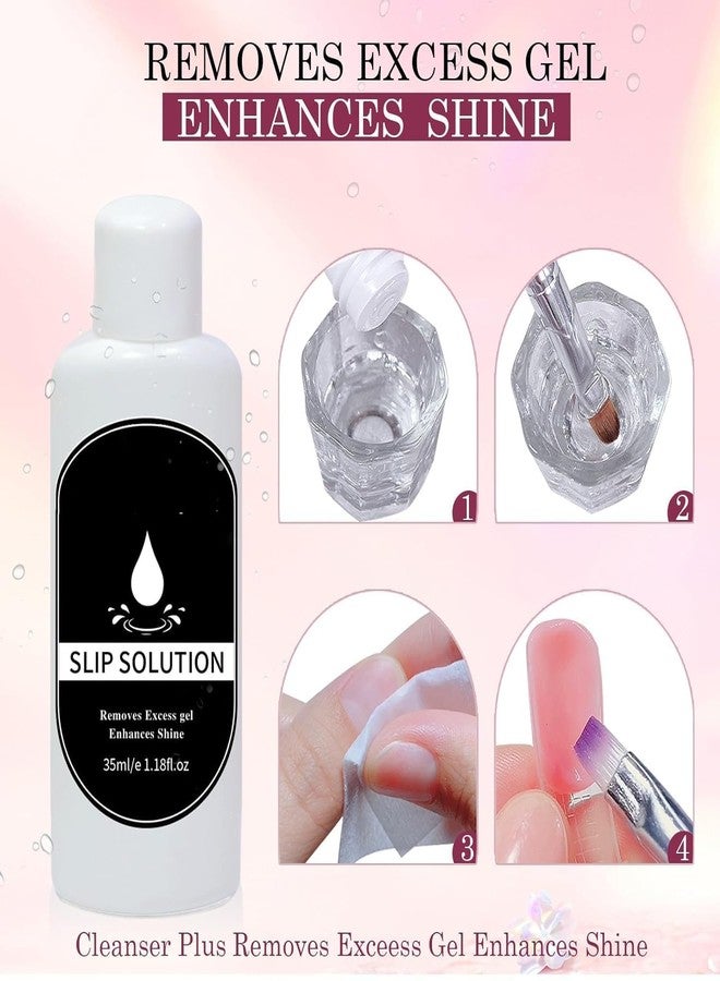 THR3E STROKES Poly Nail Gel Extension Kit 30ml 2PCS Clear Brown, Clear Colors with Slip Solution, Dual Forms, Brush, File, Instructions (CBC1564) - Image 4