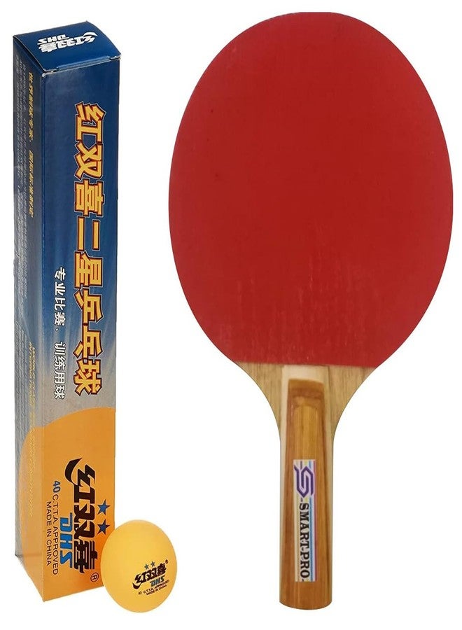 دي إتش أس كرة تنس الطاولة DHS 40 مم، نجمتان برتقاليتان (علبة من 6 قطع) 66 قطعة مع مضرب تنس الطاولة الذكي PRO Moon - Image 1