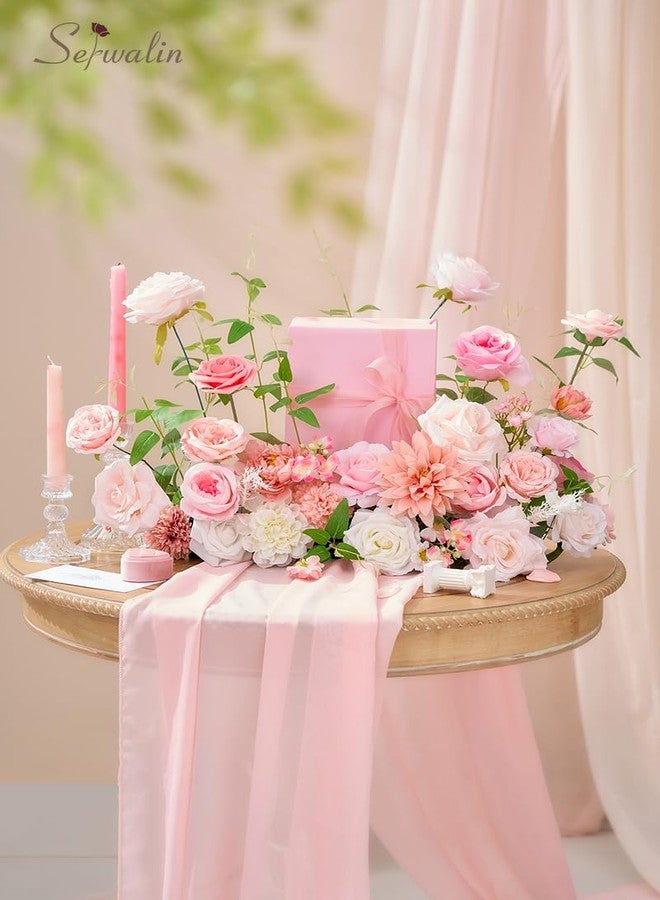 Serwalin Artificial Pink Flowers, Dahlia Fake Silk Flowers for DIY Wedding Bridal Bouquets Baby Shower Centerpieces Cake Decor Birthday Party Home Decor - Image 4